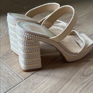 Dolce Vita Cream Beaded Heels